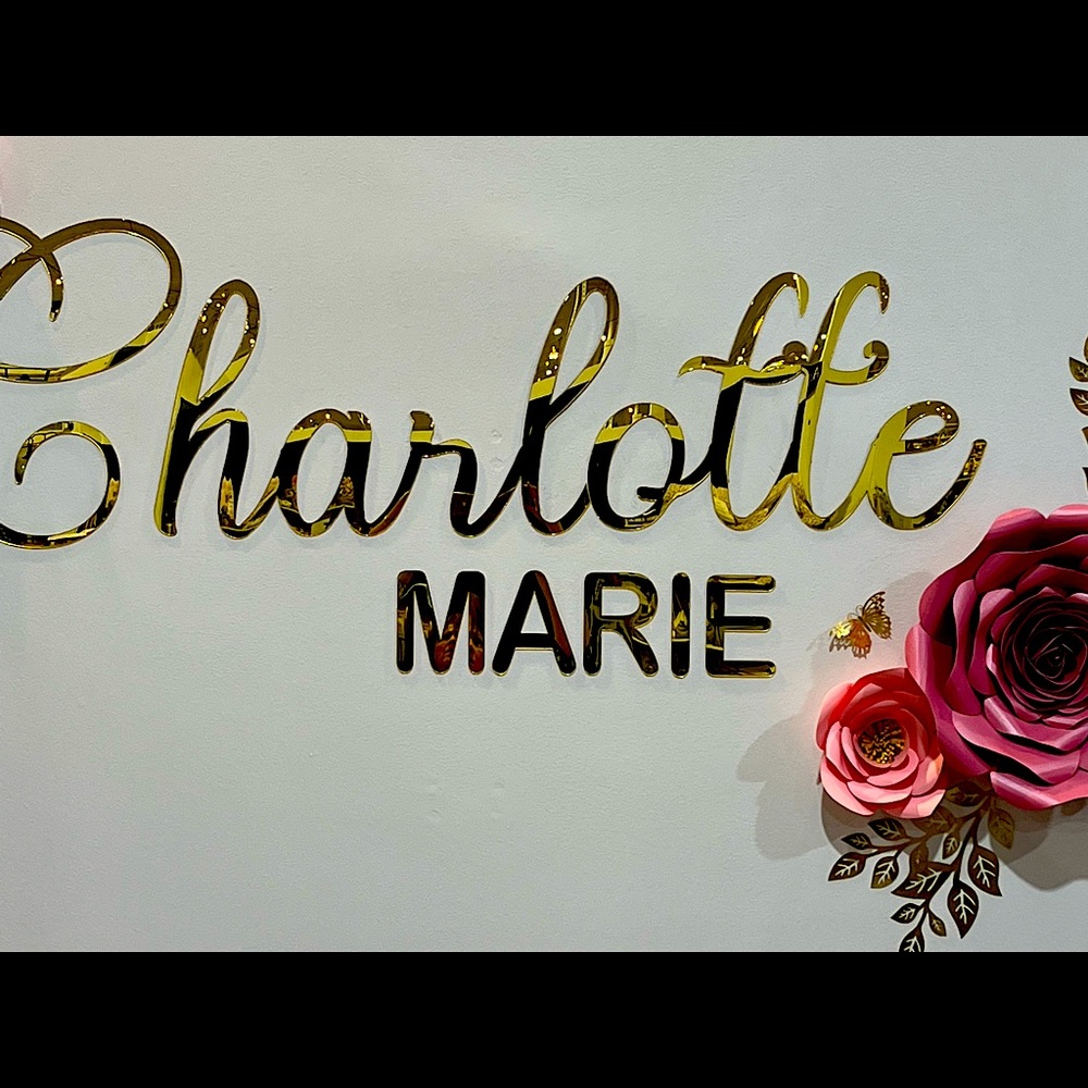 Can make any name! Gold acrylic baby or child name.